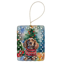 Load image into Gallery viewer, English Cocker Spaniel Christmas Porcelain Ornament