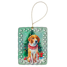 Load image into Gallery viewer, English Foxhound Christmas Porcelain Ornament