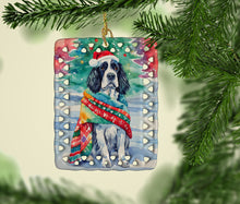 Load image into Gallery viewer, English Springer Spaniel Christmas Porcelain Ornament