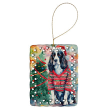 Load image into Gallery viewer, English Springer Spaniel Christmas Porcelain Ornament