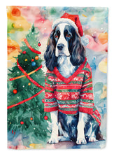 Load image into Gallery viewer, English Springer Spaniel Christmas Garden Flag – Cozy Dog Holiday Decor with Tree &amp; Presents