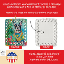 Load image into Gallery viewer, French Bulldog Christmas Porcelain Ornament