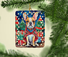 Load image into Gallery viewer, French Bulldog Christmas Porcelain Ornament