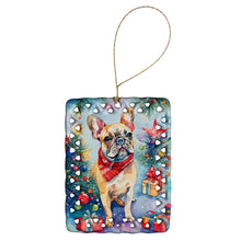 Load image into Gallery viewer, French Bulldog Christmas Porcelain Ornament