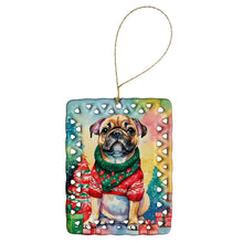 Load image into Gallery viewer, French Bulldog Christmas Porcelain Ornament