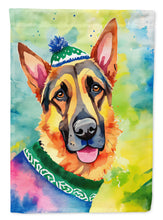 Load image into Gallery viewer, German Shepherd Christmas Garden Flag – Cozy Dog Holiday Decor with Tree &amp; Presents