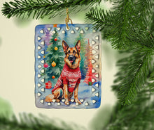 Load image into Gallery viewer, German Shepherd Christmas Porcelain Ornament