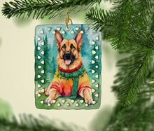 Load image into Gallery viewer, German Shepherd Christmas Porcelain Ornament