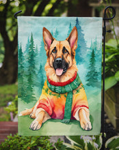 Load image into Gallery viewer, German Shepherd Christmas Garden Flag – Cozy Dog Holiday Decor with Tree &amp; Presents