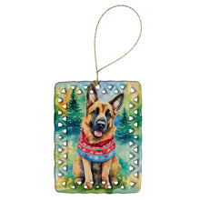 Load image into Gallery viewer, German Shepherd Christmas Porcelain Ornament