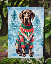 Load image into Gallery viewer, German Shorthaired Pointer Christmas Garden Flag – Cozy Dog Holiday Decor with Tree &amp; Presents