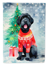 Load image into Gallery viewer, Giant Schnauzer Christmas Garden Flag – Cozy Dog Holiday Decor with Tree &amp; Presents