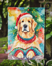 Load image into Gallery viewer, Golden Retriever Christmas Garden Flag – Cozy Dog Holiday Decor with Tree &amp; Presents