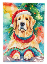 Load image into Gallery viewer, Golden Retriever Christmas Garden Flag – Cozy Dog Holiday Decor with Tree &amp; Presents