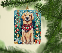 Load image into Gallery viewer, Golden Retriever Christmas Porcelain Ornament