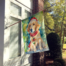 Load image into Gallery viewer, Golden Retriever Christmas House Flag