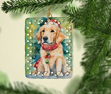 Load image into Gallery viewer, Golden Retriever Christmas Porcelain Ornament