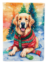 Load image into Gallery viewer, Golden Retriever Christmas Garden Flag – Cozy Dog Holiday Decor with Tree &amp; Presents