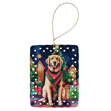 Load image into Gallery viewer, Golden Retriever Christmas Porcelain Ornament