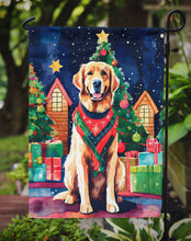 Load image into Gallery viewer, Golden Retriever Christmas Garden Flag – Cozy Dog Holiday Decor with Tree &amp; Presents