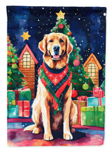 Load image into Gallery viewer, Golden Retriever Christmas Garden Flag – Cozy Dog Holiday Decor with Tree &amp; Presents