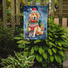 Load image into Gallery viewer, Golden Retriever Christmas Garden Flag – Cozy Dog Holiday Decor with Tree &amp; Presents
