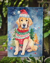 Load image into Gallery viewer, Golden Retriever Christmas Garden Flag – Cozy Dog Holiday Decor with Tree &amp; Presents