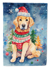 Load image into Gallery viewer, Golden Retriever Christmas Garden Flag – Cozy Dog Holiday Decor with Tree &amp; Presents