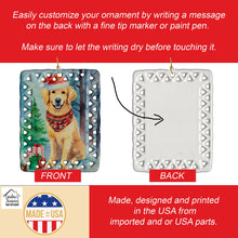 Load image into Gallery viewer, Golden Retriever Christmas Porcelain Ornament