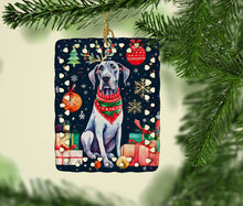 Load image into Gallery viewer, Great Dane Christmas Porcelain Ornament