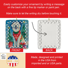 Load image into Gallery viewer, Great Pyrenees Christmas Porcelain Ornament