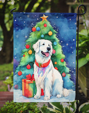 Load image into Gallery viewer, Great Pyrenees Christmas Garden Flag – Cozy Dog Holiday Decor with Tree &amp; Presents