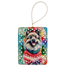 Load image into Gallery viewer, Keeshond Christmas Porcelain Ornament