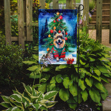 Load image into Gallery viewer, Keeshond Christmas Garden Flag – Cozy Dog Holiday Decor with Tree &amp; Presents