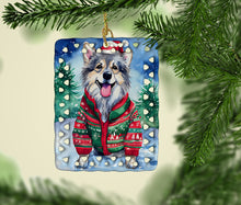 Load image into Gallery viewer, Keeshond Christmas Porcelain Ornament