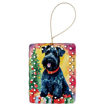 Load image into Gallery viewer, Kerry Blue Terrier Christmas Porcelain Ornament