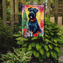 Load image into Gallery viewer, Kerry Blue Terrier Christmas Garden Flag – Cozy Dog Holiday Decor with Tree &amp; Presents