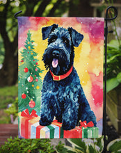 Load image into Gallery viewer, Kerry Blue Terrier Christmas Garden Flag – Cozy Dog Holiday Decor with Tree &amp; Presents
