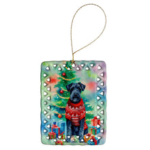 Load image into Gallery viewer, Kerry Blue Terrier Christmas Porcelain Ornament