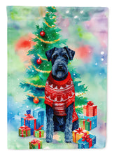 Load image into Gallery viewer, Kerry Blue Terrier Christmas Garden Flag – Cozy Dog Holiday Decor with Tree &amp; Presents