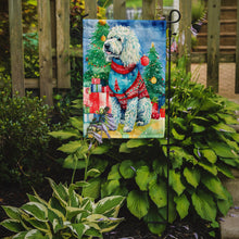 Load image into Gallery viewer, Komondor Christmas Garden Flag – Cozy Dog Holiday Decor with Tree &amp; Presents