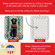 Load image into Gallery viewer, Black Labrador Retriever Christmas Porcelain Ornament