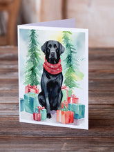 Load image into Gallery viewer, Black Labrador Retriever Christmas Greeting Cards - Blank Note Cards – 8-Pack of Artist-Designed Cards with Envelopes