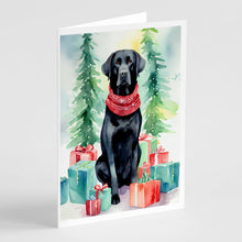 Load image into Gallery viewer, Black Labrador Retriever Christmas Greeting Cards - Blank Note Cards – 8-Pack of Artist-Designed Cards with Envelopes