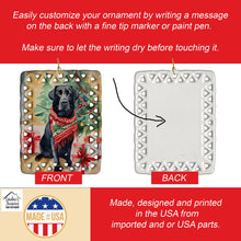 Load image into Gallery viewer, Black Labrador Retriever Christmas Porcelain Ornament