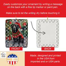 Load image into Gallery viewer, Black Labrador Retriever Christmas Porcelain Ornament
