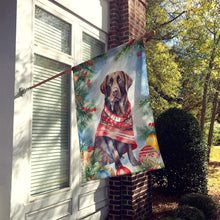 Load image into Gallery viewer, Chocolate Labrador Retriever Christmas House Flag