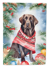 Load image into Gallery viewer, Chocolate Labrador Retriever Christmas House Flag