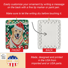 Load image into Gallery viewer, Yellow Labrador Retriever Christmas Porcelain Ornament