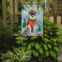 Load image into Gallery viewer, Leonberger Christmas Garden Flag – Cozy Dog Holiday Decor with Tree &amp; Presents
